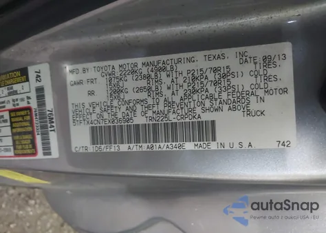 2014 Toyota Tacoma from USA, damaged, VIN 5TFTX4CN7EX036905